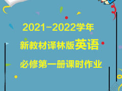 2021-2022学年新教材译林版英语必修第一册课时作业